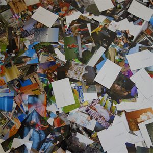 Loose photos on the floor - chaos!